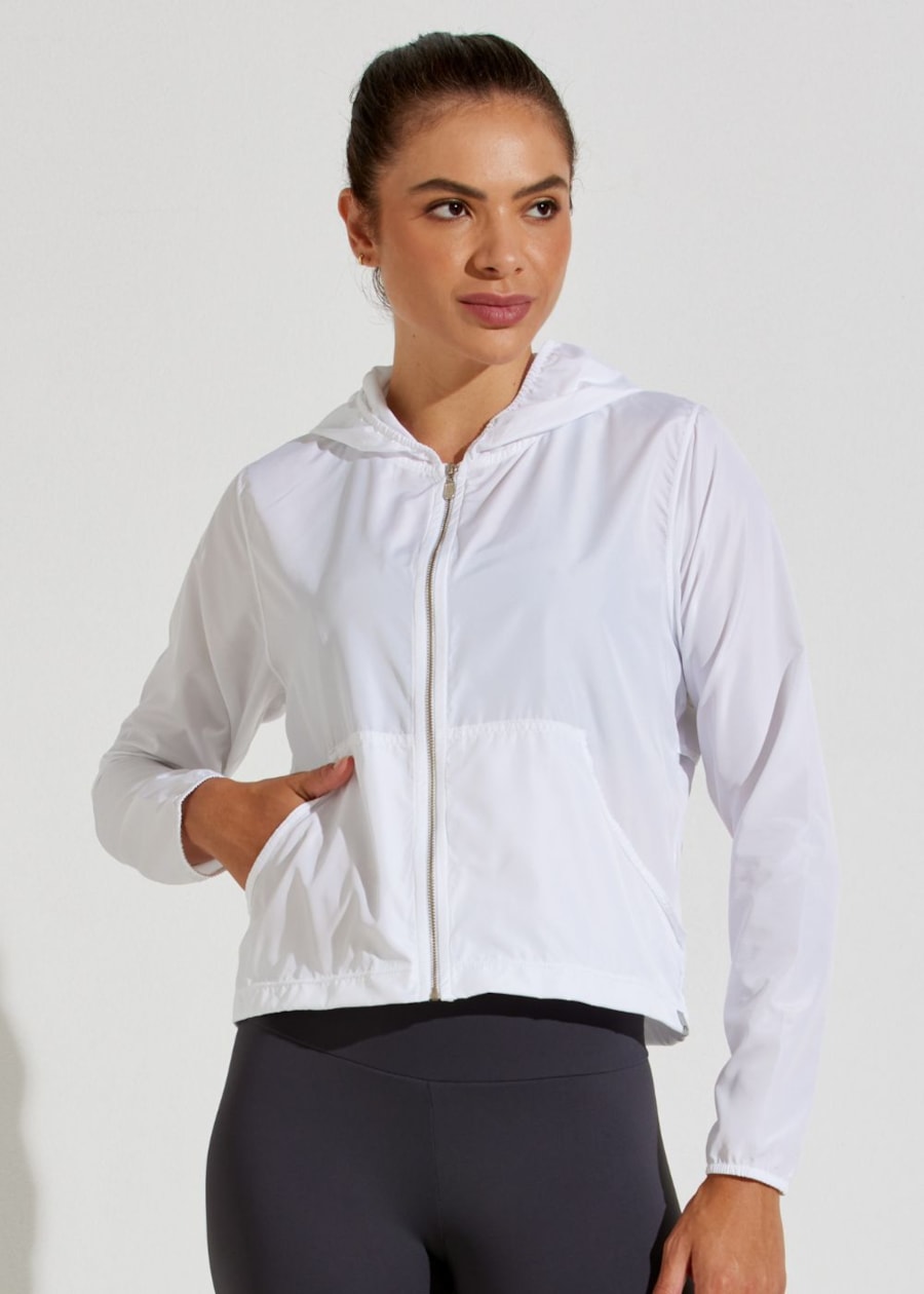 JAQUETA CORTA VENTO ESPORTIVA BRANCO