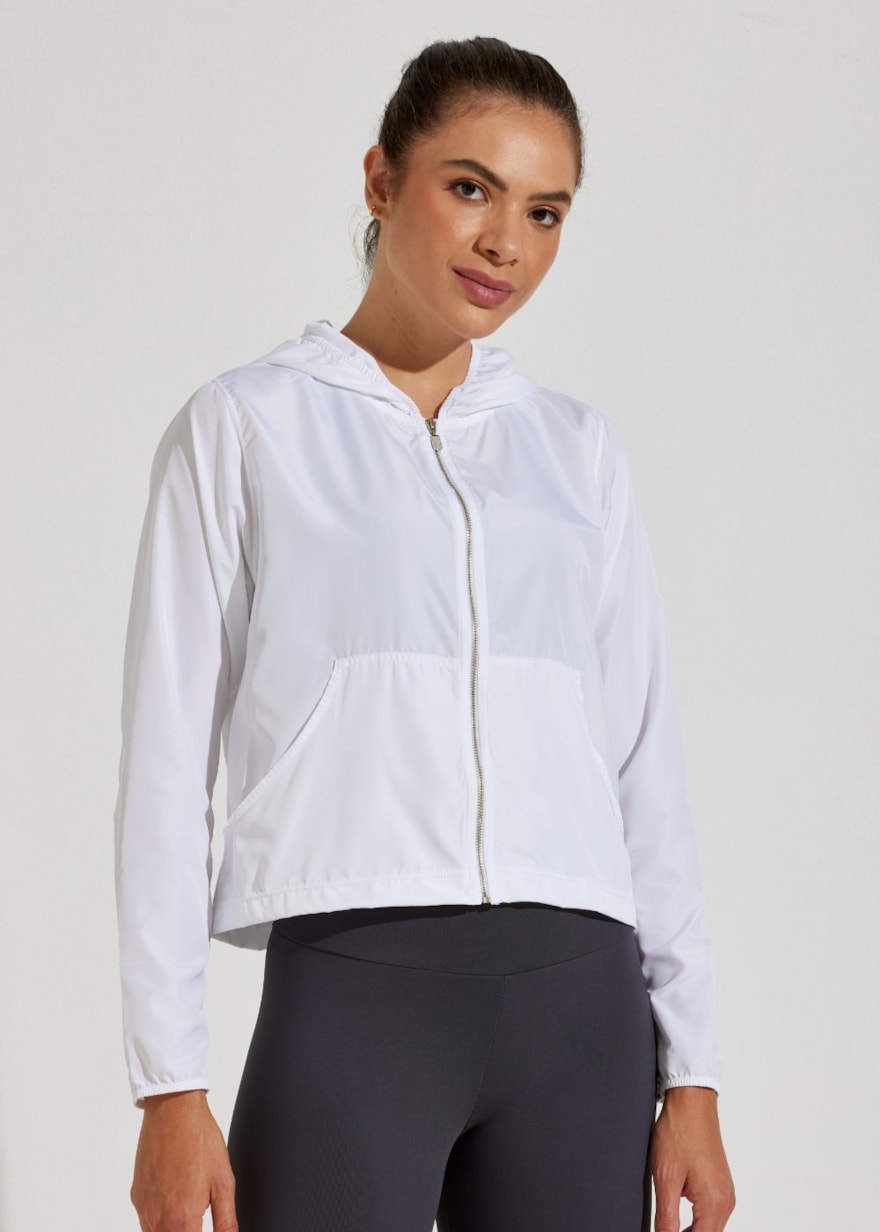 JAQUETA CORTA VENTO ESPORTIVA BRANCO