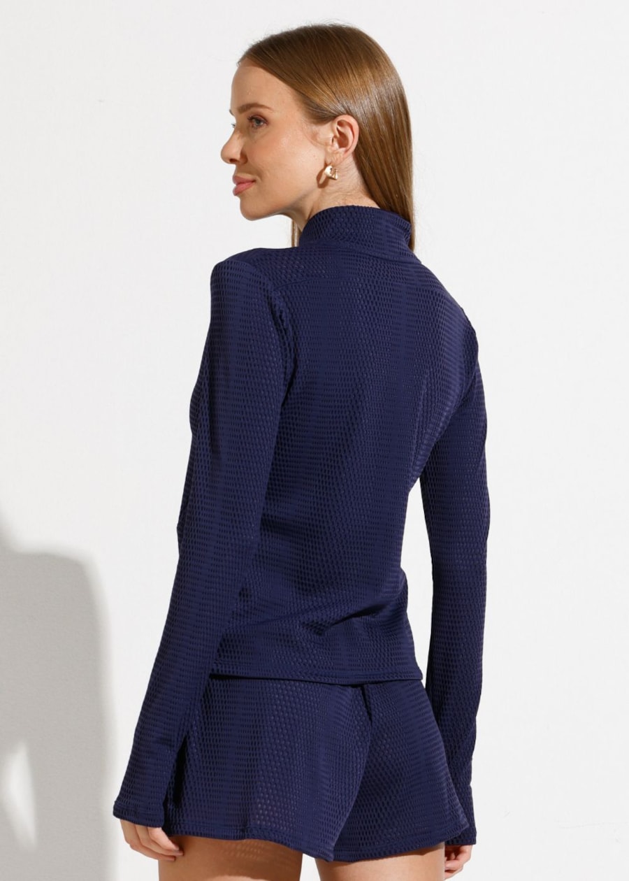 JAQUETA ESPORTIVA ROAD AZUL MARINHO TEXTURIZADA