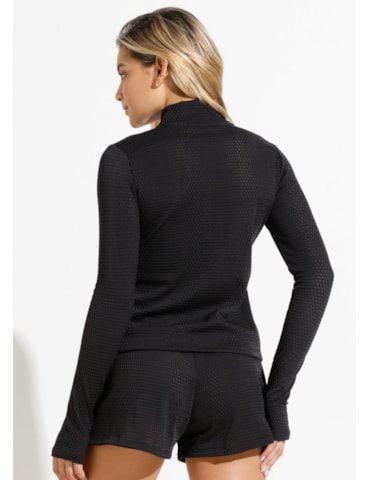 JAQUETA ESPORTIVA ROAD PRETA TEXTURIZADA JAQUETA ESPORTIVA ROAD PRETA TEXTURIZADA