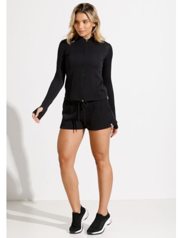 JAQUETA ESPORTIVA ROAD PRETA TEXTURIZADA JAQUETA ESPORTIVA ROAD PRETA TEXTURIZADA