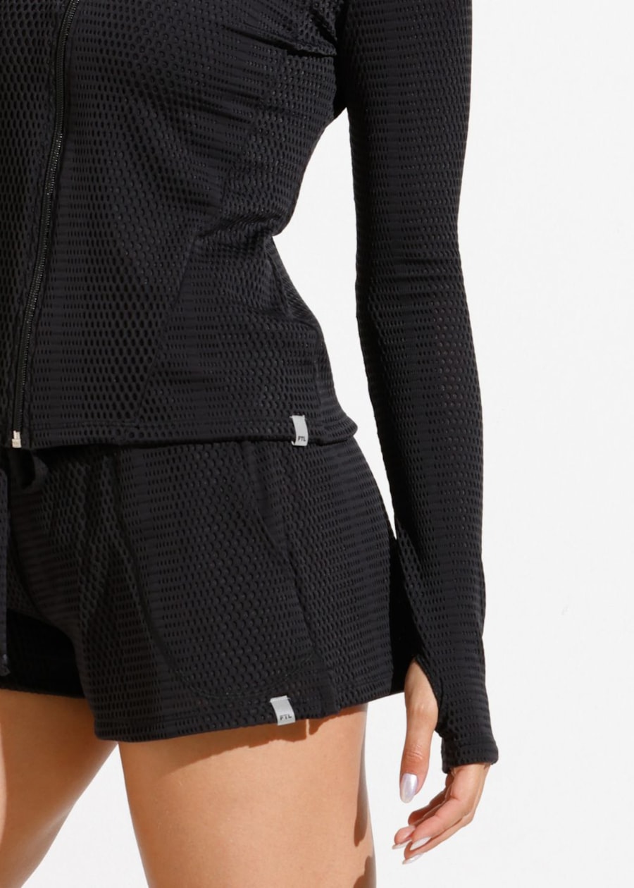 JAQUETA ESPORTIVA ROAD PRETA TEXTURIZADA