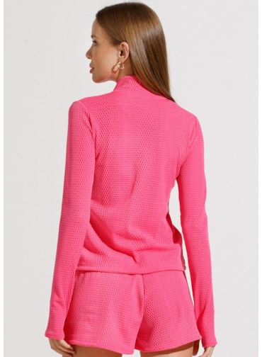 JAQUETA ESPORTIVA ROAD ROSA PINK TEXTURIZADA