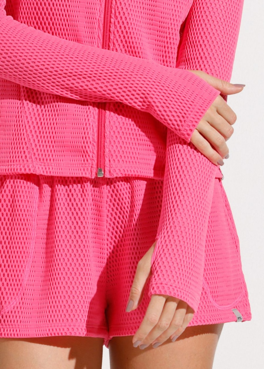 JAQUETA ESPORTIVA ROAD ROSA PINK TEXTURIZADA