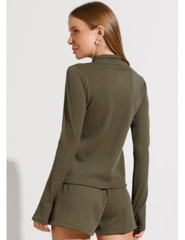 JAQUETA ESPORTIVA ROAD VERDE ESCURO TEXTURIZADA JAQUETA ESPORTIVA ROAD VERDE ESCURO TEXTURIZADA