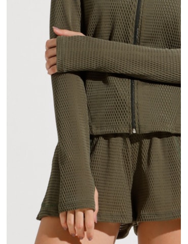 JAQUETA ESPORTIVA ROAD VERDE ESCURO TEXTURIZADA JAQUETA ESPORTIVA ROAD VERDE ESCURO TEXTURIZADA