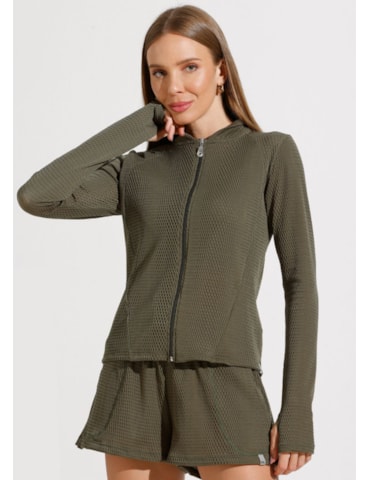 JAQUETA ESPORTIVA ROAD VERDE ESCURO TEXTURIZADA JAQUETA ESPORTIVA ROAD VERDE ESCURO TEXTURIZADA