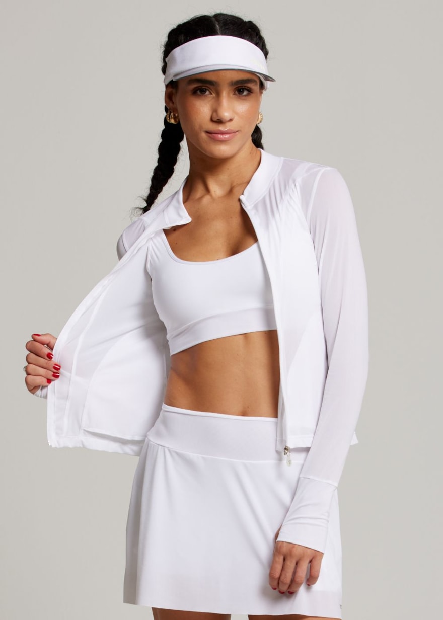 JAQUETA ESPORTIVA WELNESS BRANCO JAQUETA ESPORTIVA WELNESS BRANCO