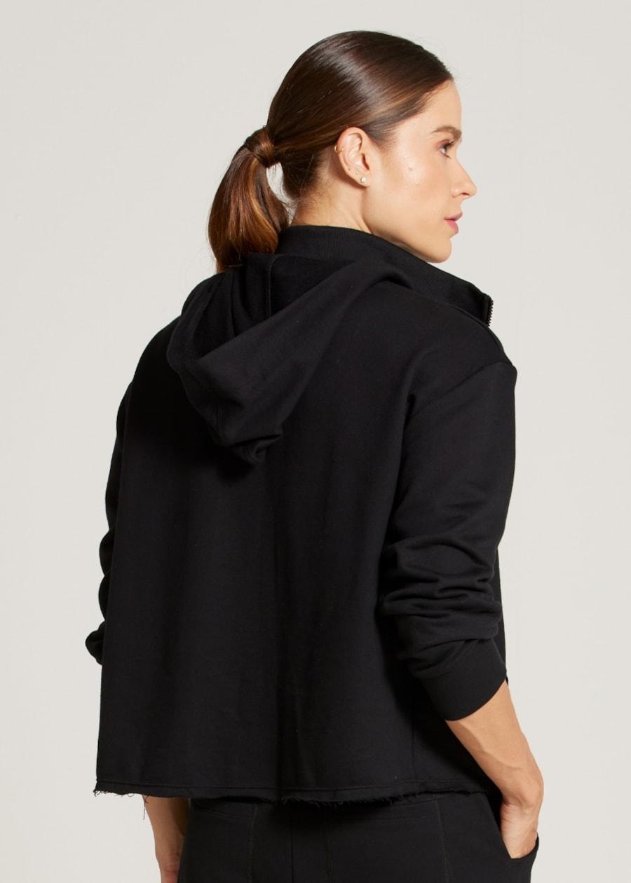 JAQUETA MOLETOM SPORTY - PRETO