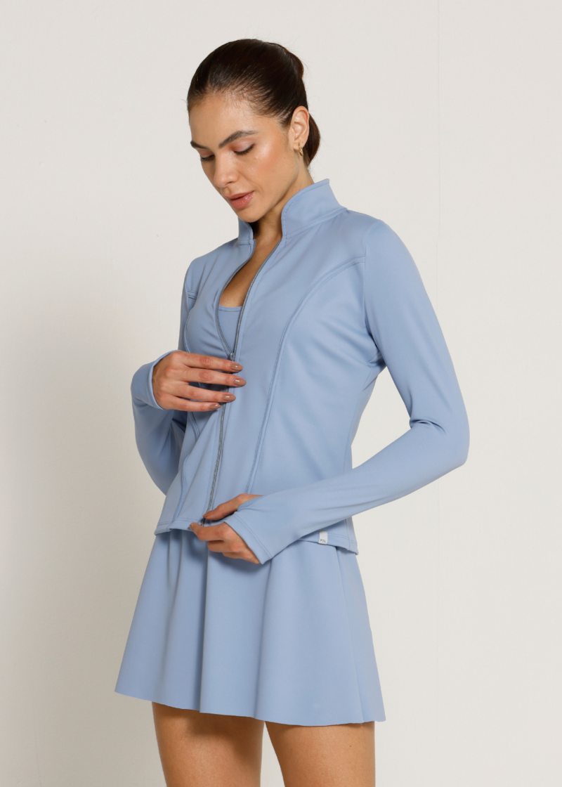 JAQUETA SLIM SOPHY FL AZUL SUAVE