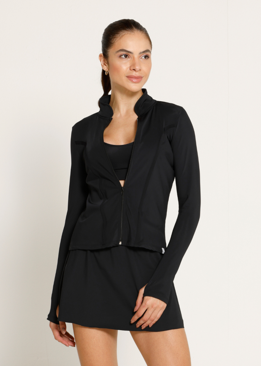 JAQUETA SLIM SOPHY FL PRETO