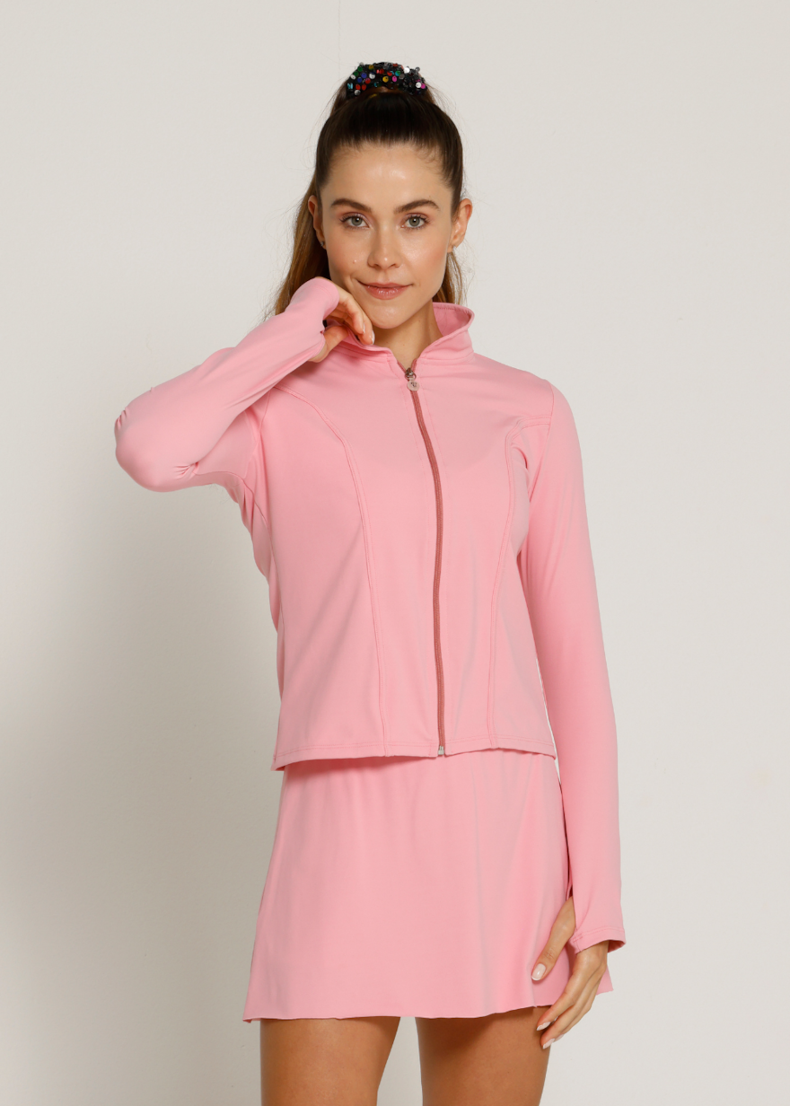 JAQUETA SLIM SOPHY FL ROSA SUAVE