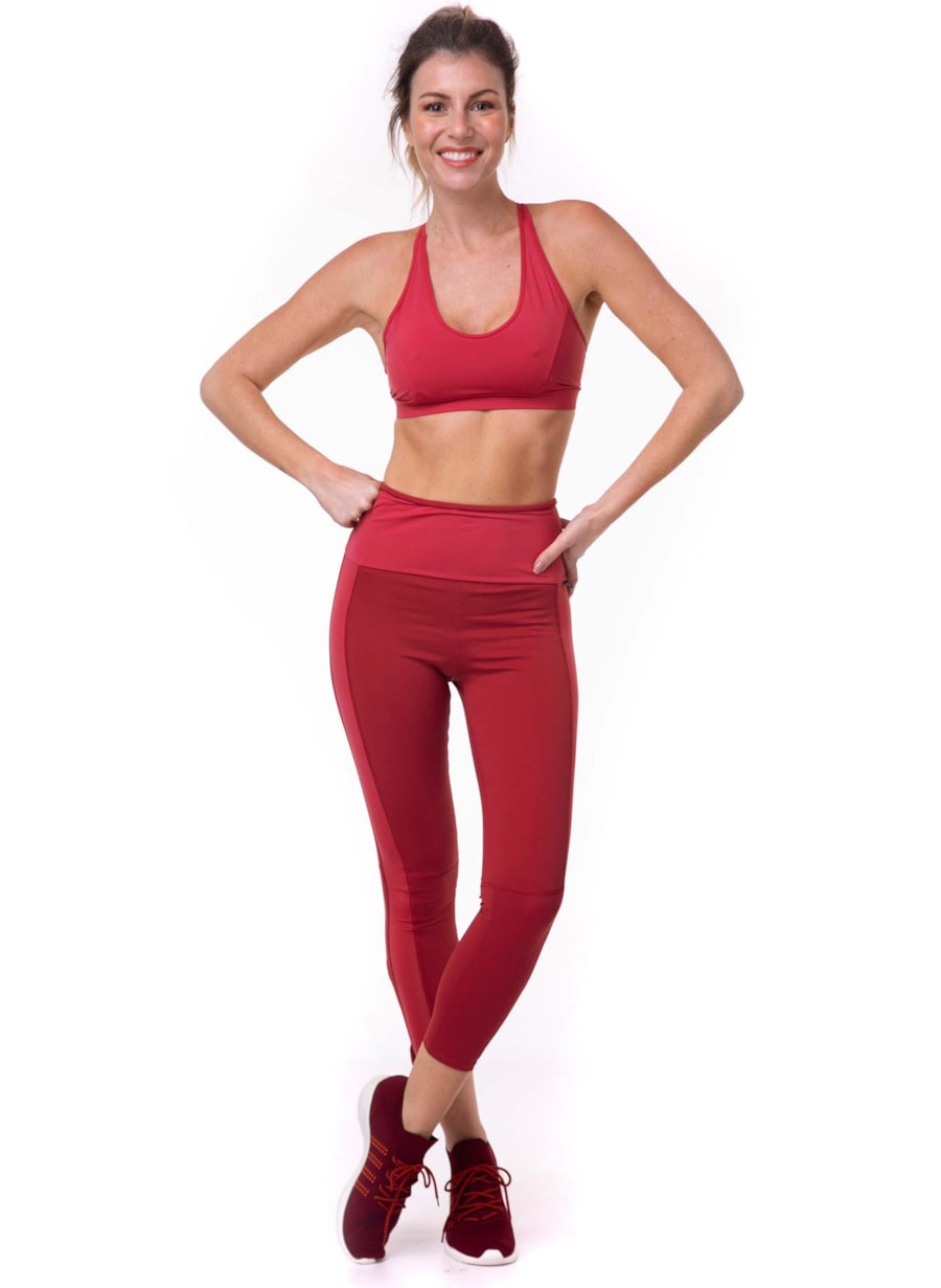 LEGGING ACTIVE COM ZÍPER CEREJA
