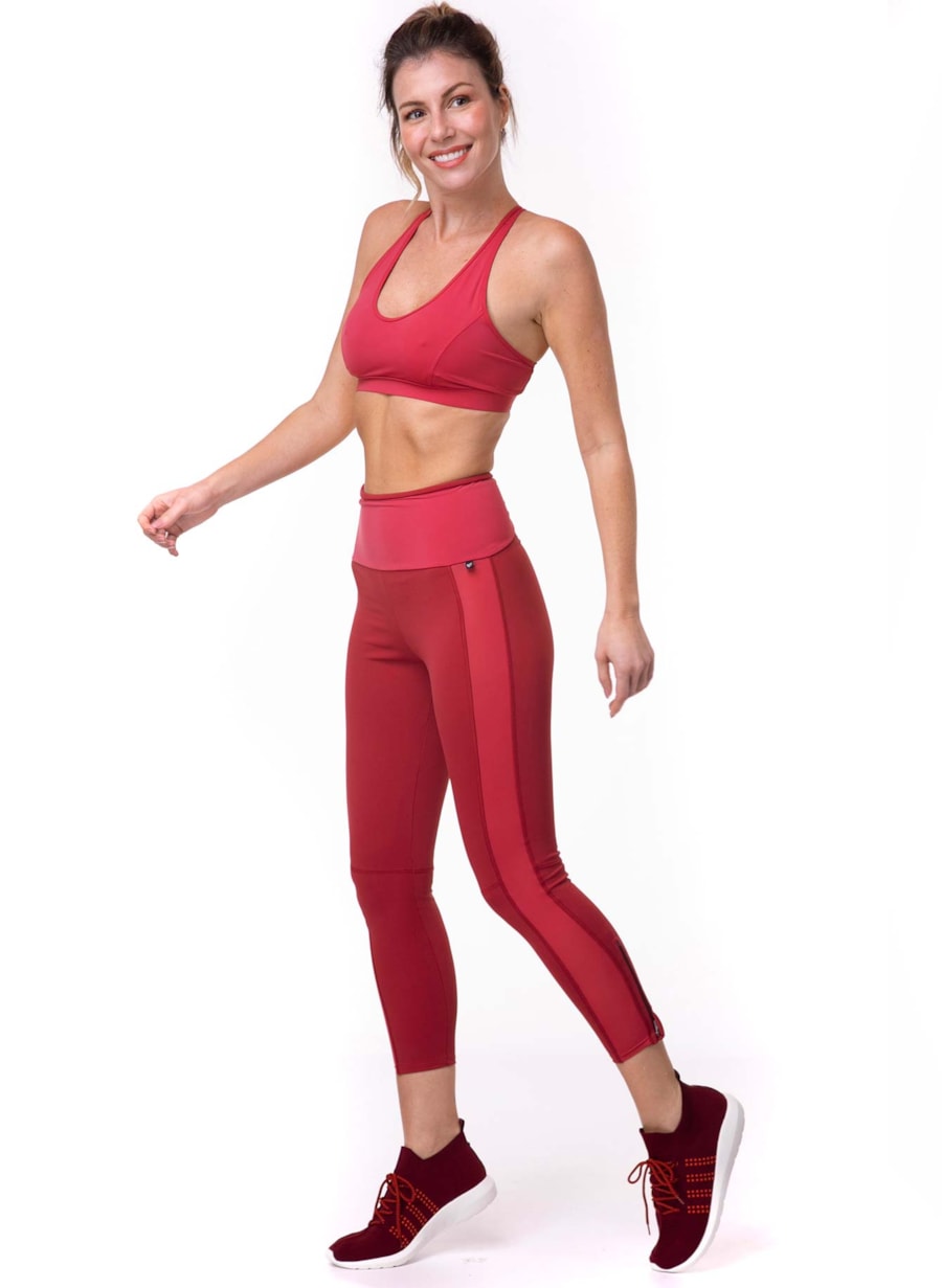 LEGGING ACTIVE COM ZÍPER CEREJA