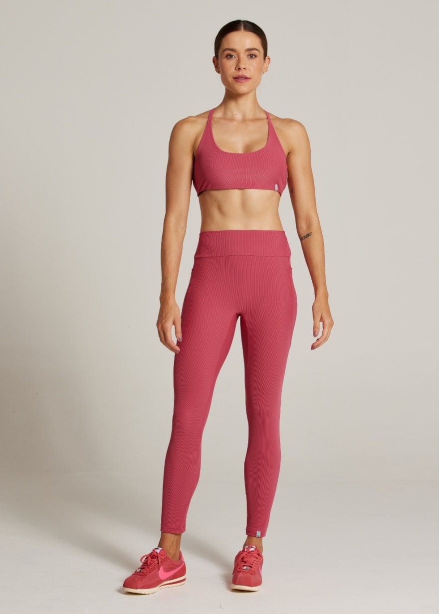 LEGGING CANELADA COM BOLSO LIVING TX - ROSA ESCURO LEGGING CANELADA COM BOLSO LIVING TX - ROSA ESCURO