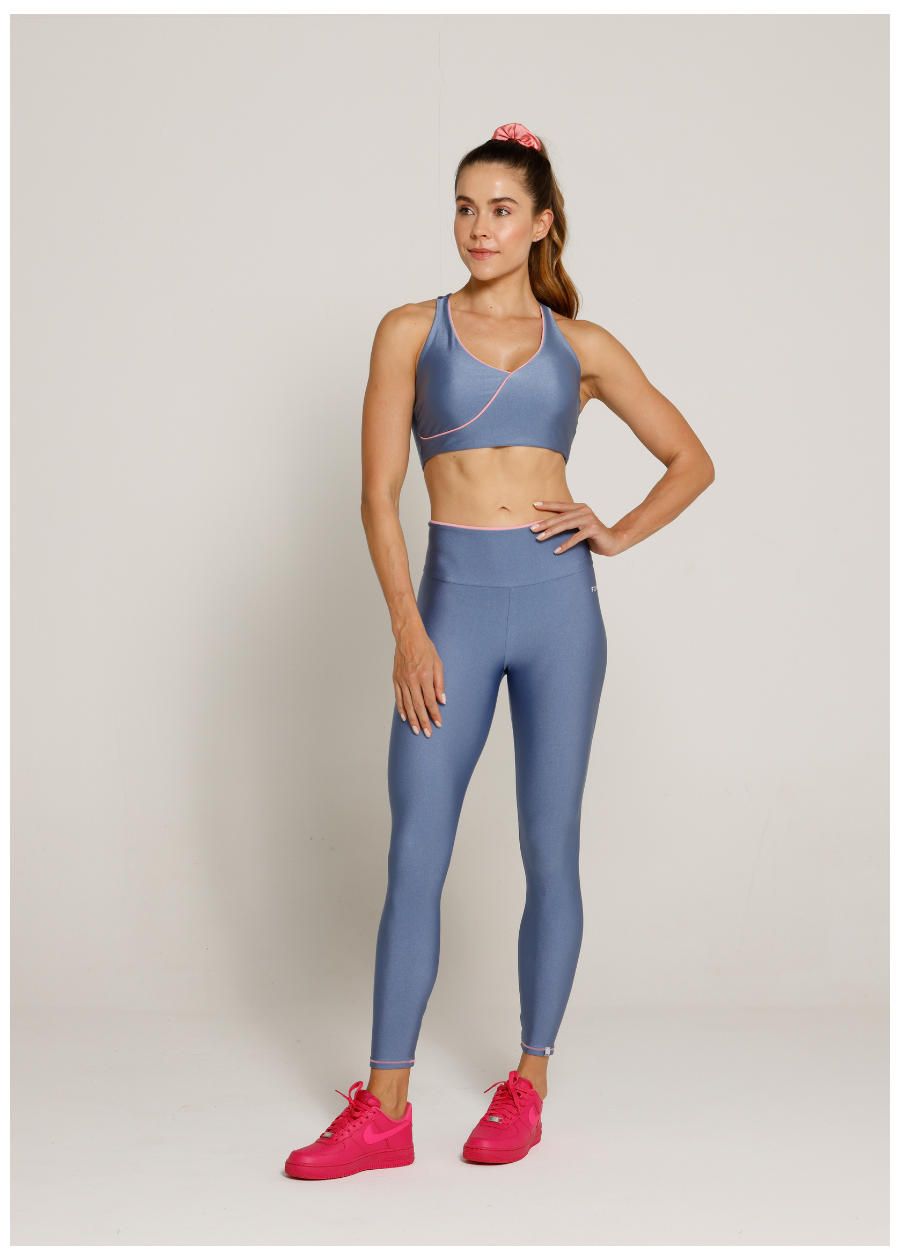LEGGING CLASS TRL AZUL SUAVE / ROSA SUAVE