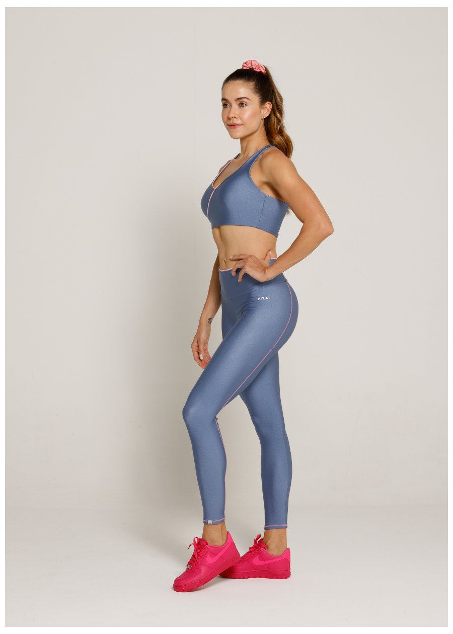LEGGING CLASS TRL AZUL SUAVE / ROSA SUAVE