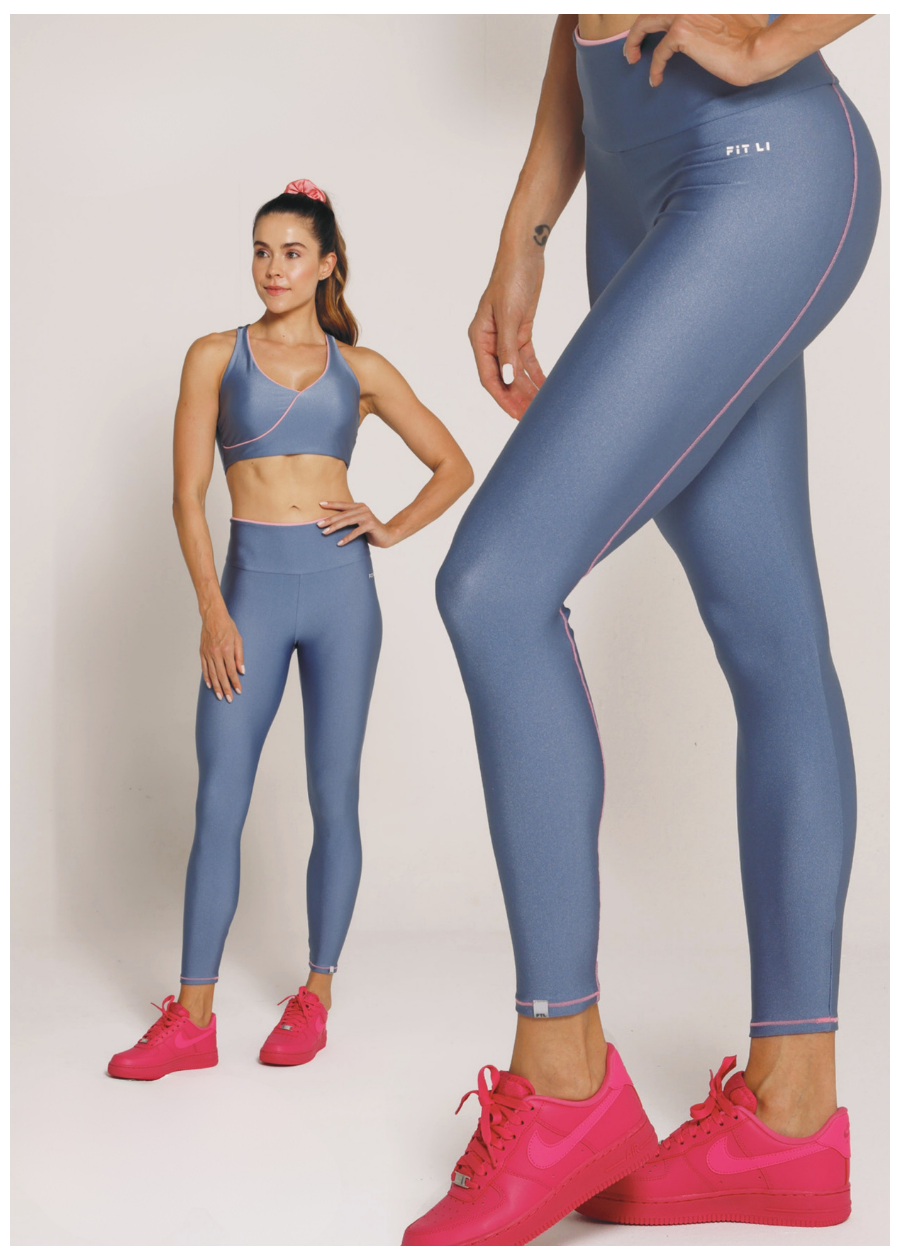 LEGGING CLASS TRL AZUL SUAVE / ROSA SUAVE
