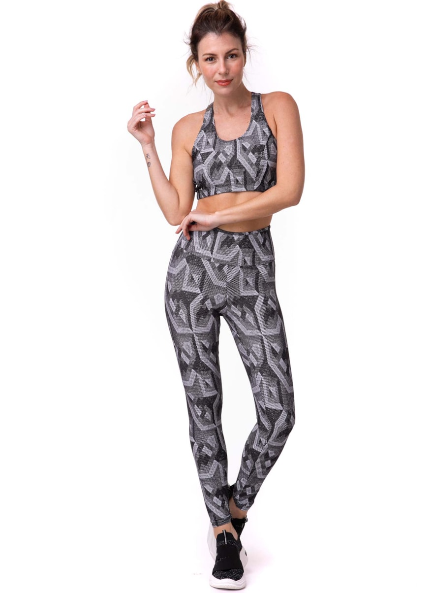 LEGGING JACQUARD BENSPORT PRETO/BRANCO LEGGING JACQUARD BENSPORT PRETO/BRANCO