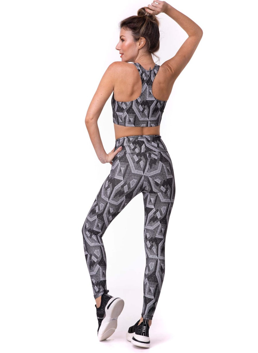 LEGGING JACQUARD BENSPORT PRETO/BRANCO