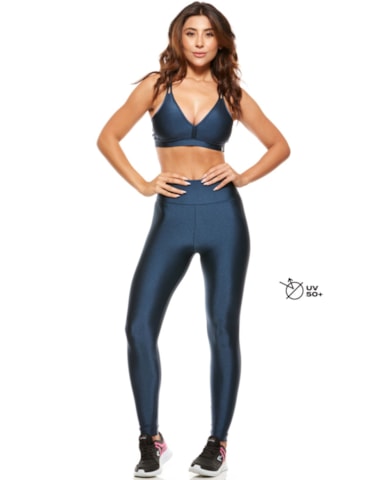 LEGGING LISA CÓS ALTO TRILOBAL MARINHO SHARK