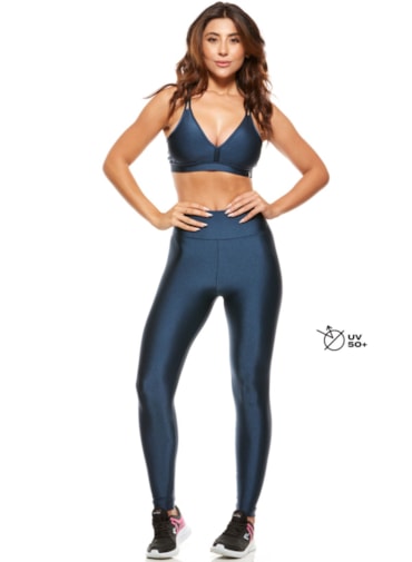 LEGGING LISA CÓS ALTO TRILOBAL MARINHO SHARK