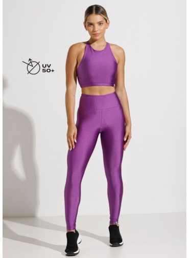 LEGGING LISA CÓS ALTO TRILOBAL ROXO ORQUÍDEA