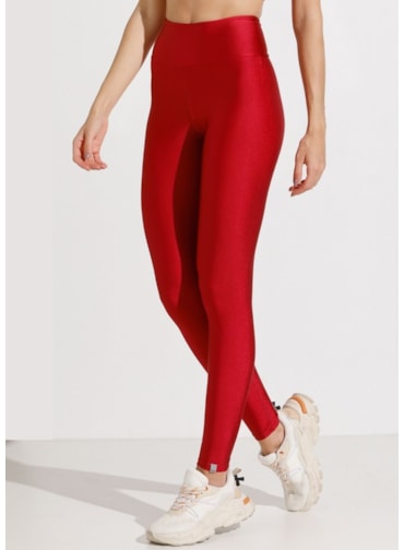 LEGGING LISA CÓS ALTO TRILOBAL VERMELHO CEREJA COM CINTURA ALTA