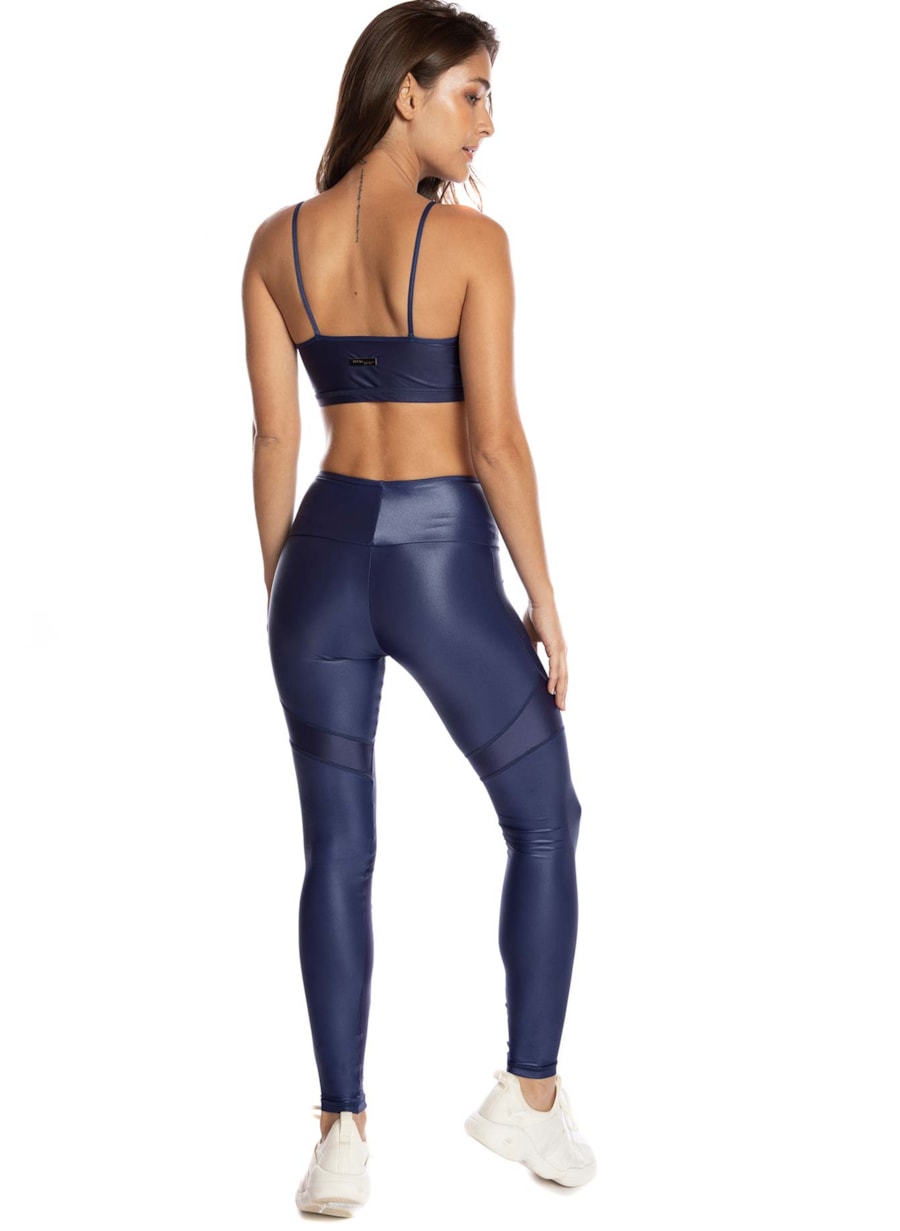 LEGGING MIX COURO AZUL MARINHO