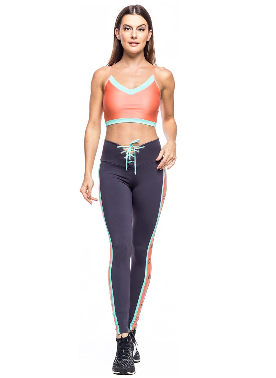 LEGGING TEAM CINZA/LARANJA/VERDE CLARO LEGGING TEAM CINZA/LARANJA/VERDE CLARO