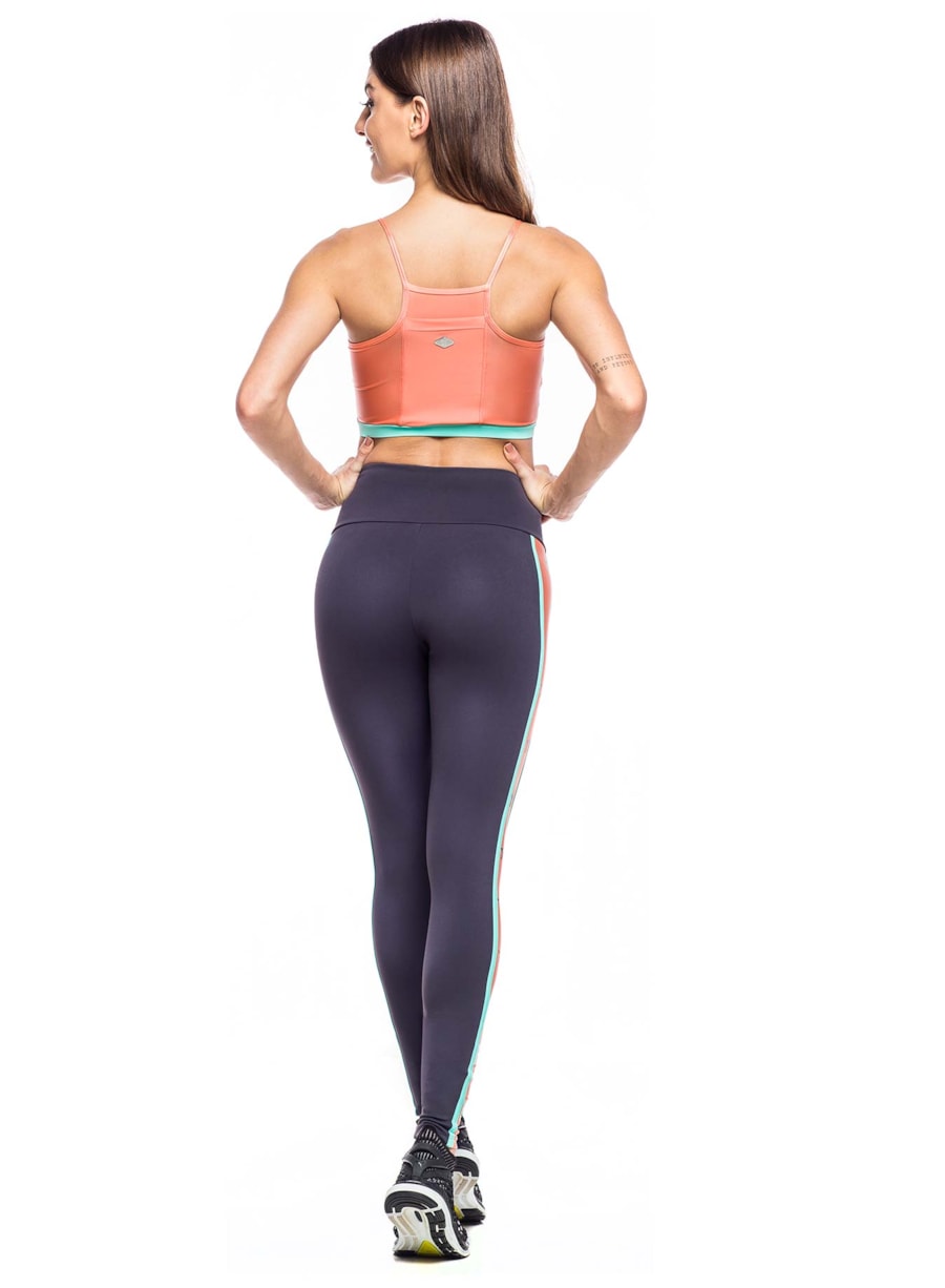LEGGING TEAM CINZA/LARANJA/VERDE CLARO