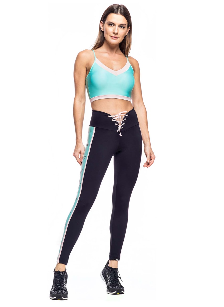 LEGGING TEAM PRETO/VERDE CLARO/ROSA CLARO LEGGING TEAM PRETO/VERDE CLARO/ROSA CLARO