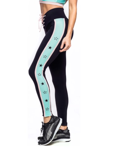 LEGGING TEAM PRETO/VERDE CLARO/ROSA CLARO LEGGING TEAM PRETO/VERDE CLARO/ROSA CLARO