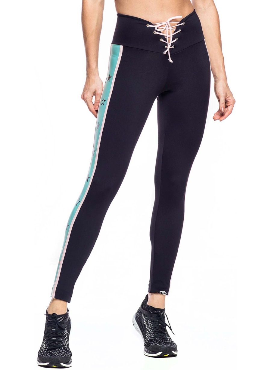 LEGGING TEAM PRETO/VERDE CLARO/ROSA CLARO