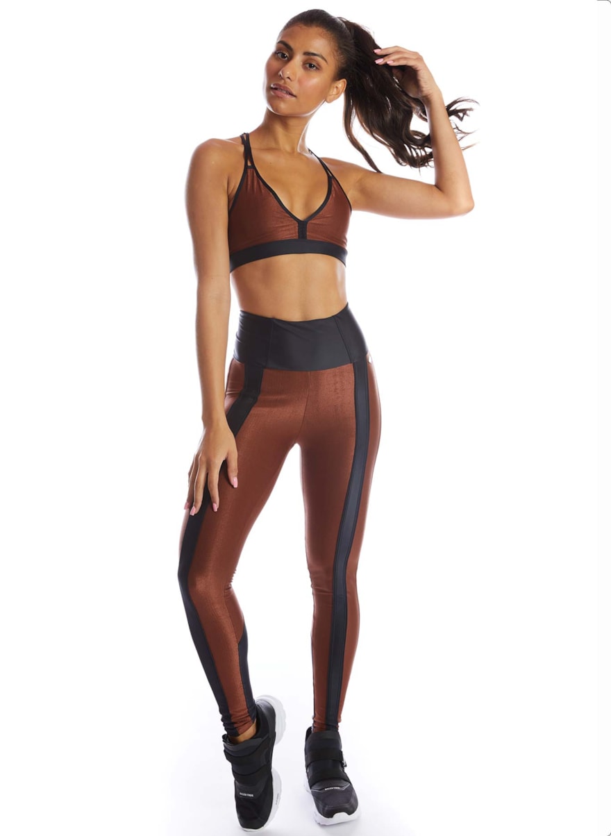 LEGGING VIXEN MARROM CAFÉ / PRETO
