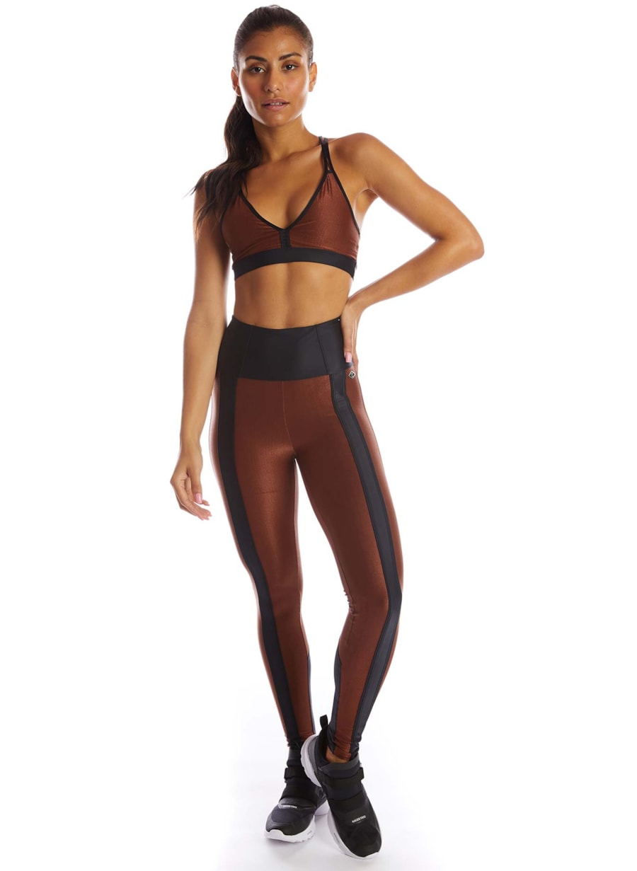 LEGGING VIXEN MARROM CAFÉ / PRETO