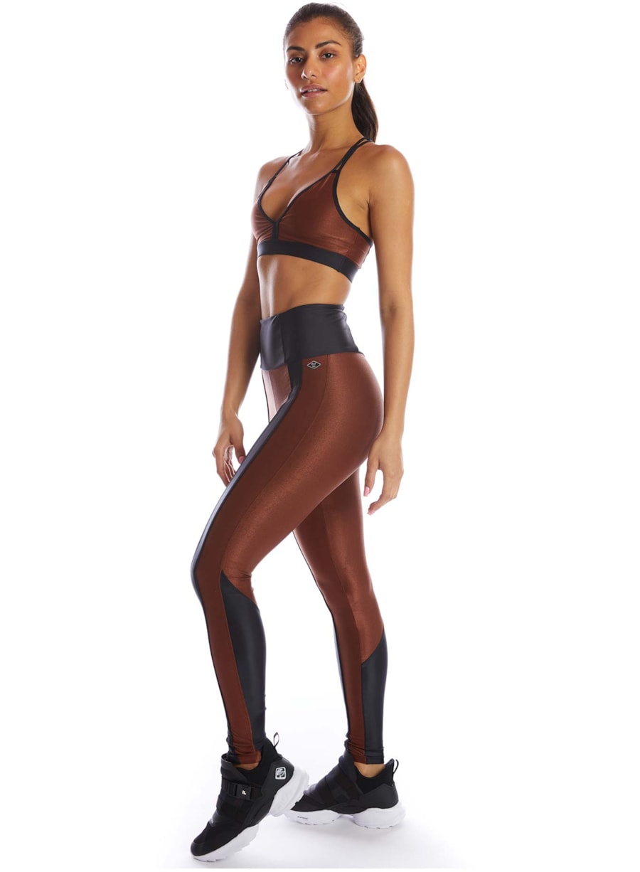 LEGGING VIXEN MARROM CAFÉ / PRETO