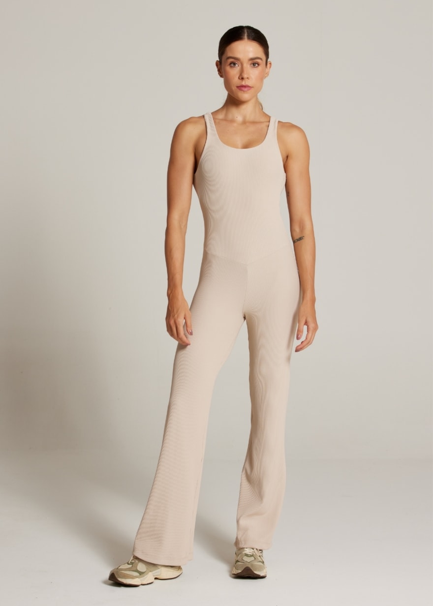 MACACÃO CANELADO ESSENCE TX - AREIA