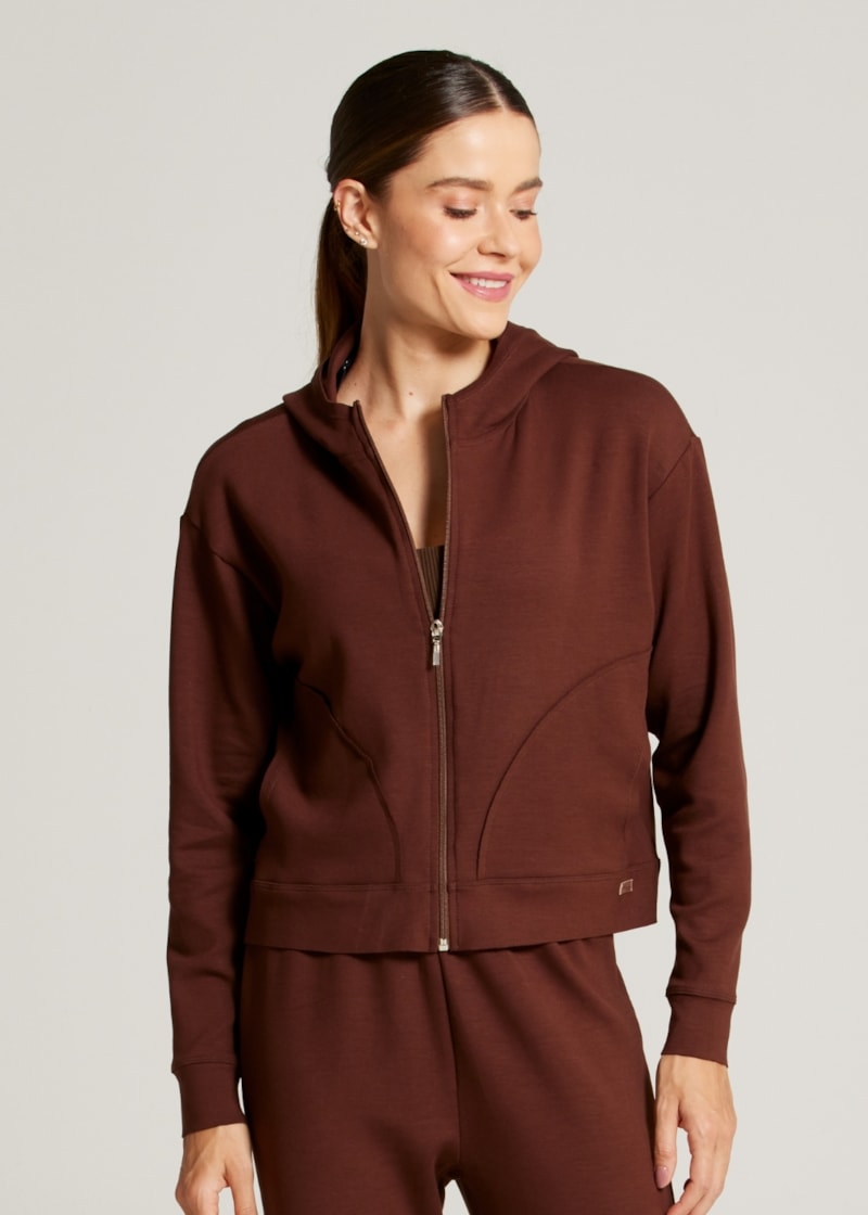 MOLETOM COM CAPUZ ESSENCE - COFFEE