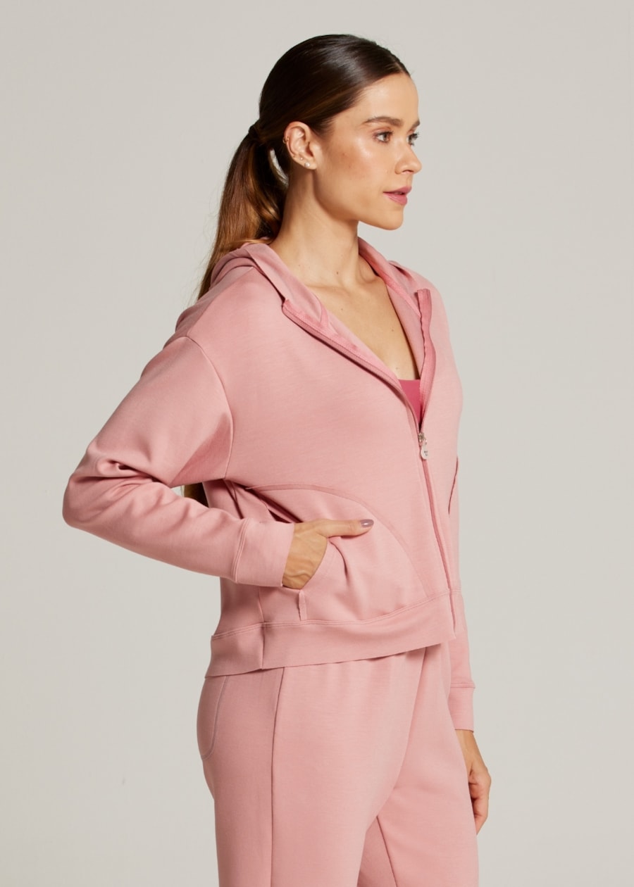 MOLETOM COM CAPUZ ESSENCE - ROSE