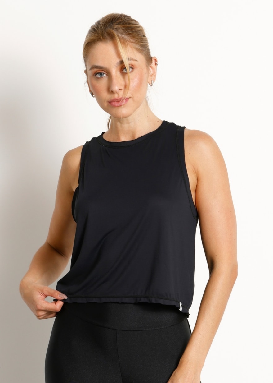 REGATA 2 EM 1 POLIAMIDA PACE PRETO REGATA 2 EM 1 POLIAMIDA PACE PRETO