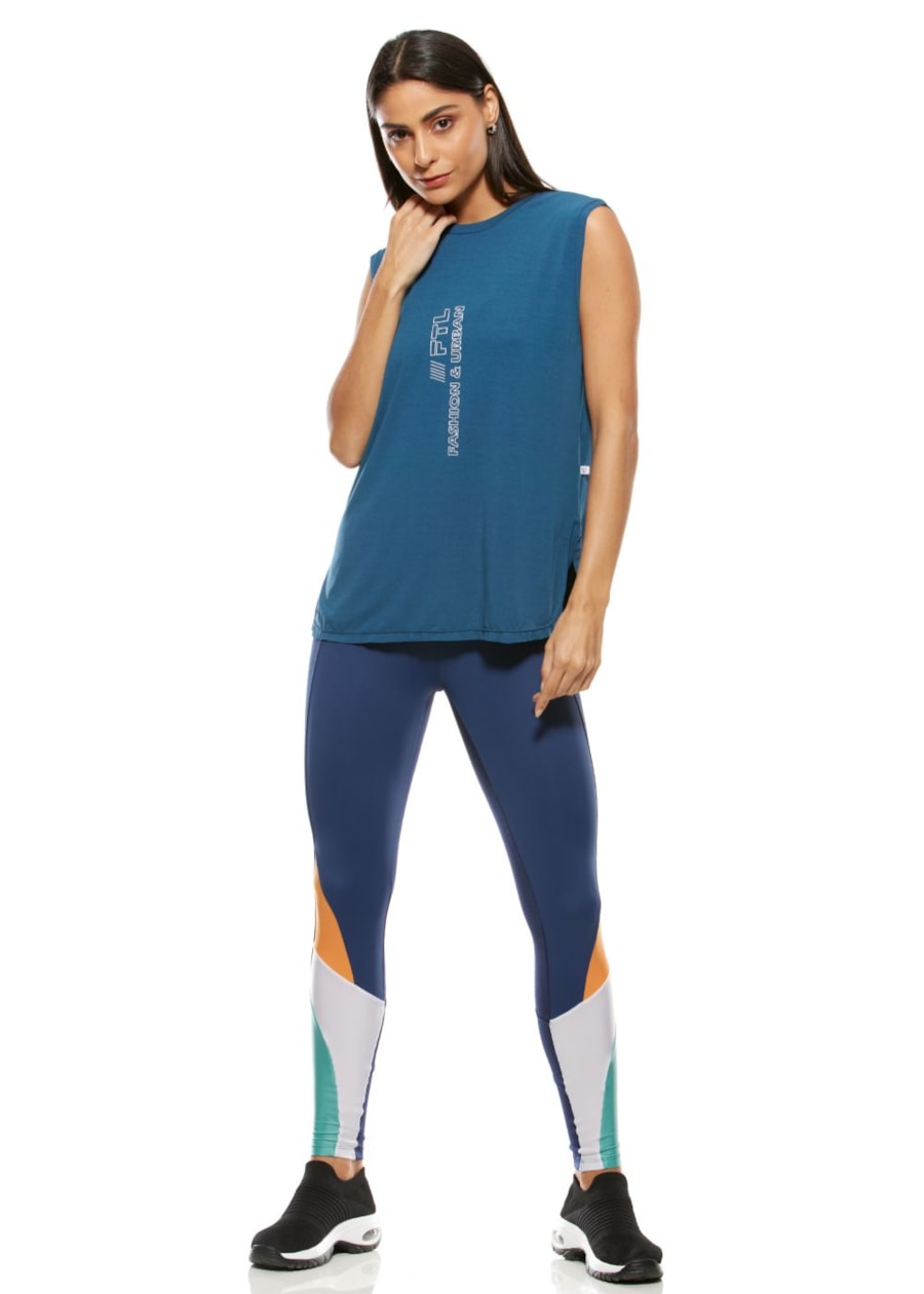 REGATA COM DECOTE NAS COSTAS CREATIVE AZUL MARINHO