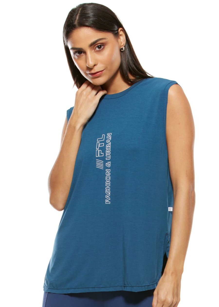 REGATA COM DECOTE NAS COSTAS CREATIVE AZUL MARINHO