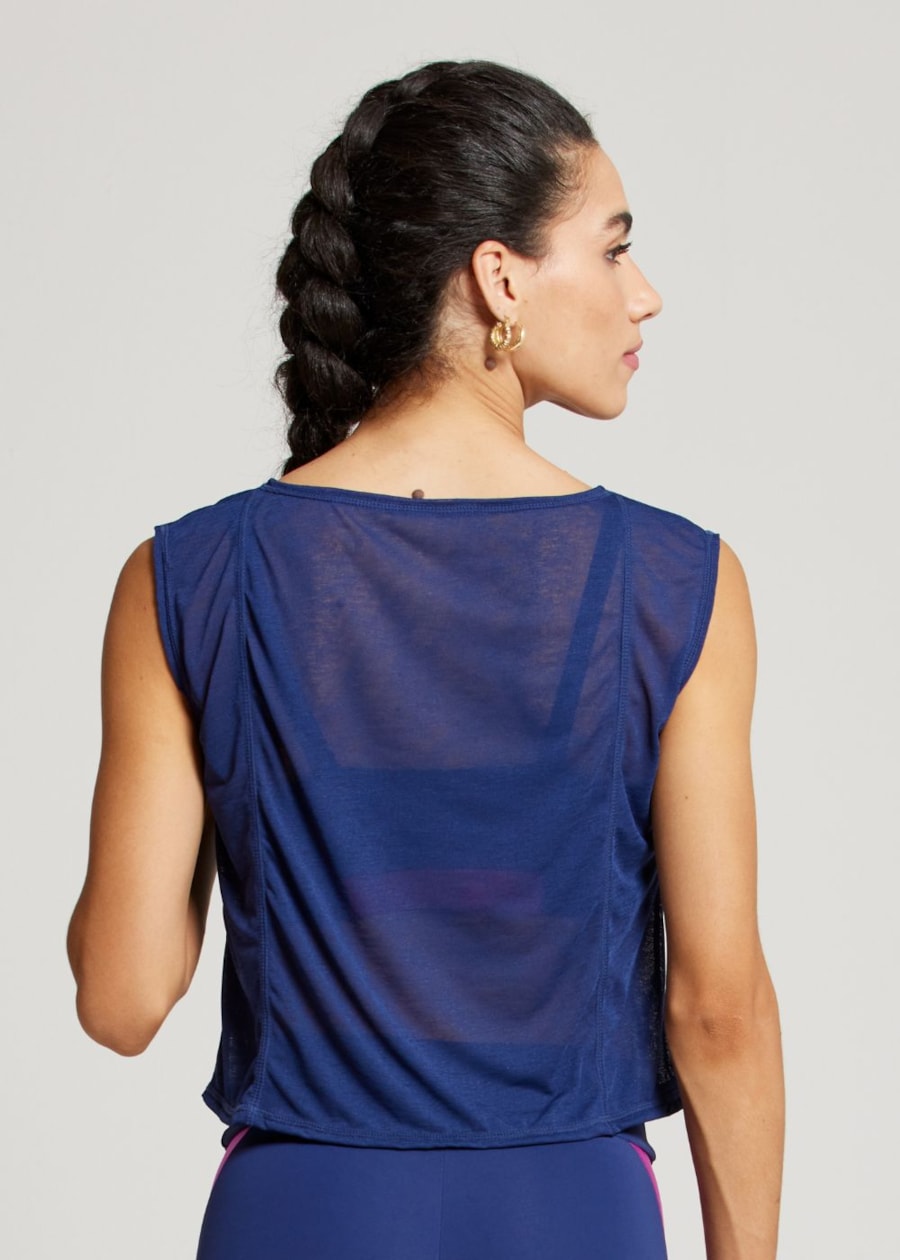 REGATA CROPPED ESPORTIVA DAY AZUL MARINHO