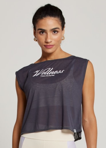 Produto REGATA CROPPED ESPORTIVA DAY GRAFITE