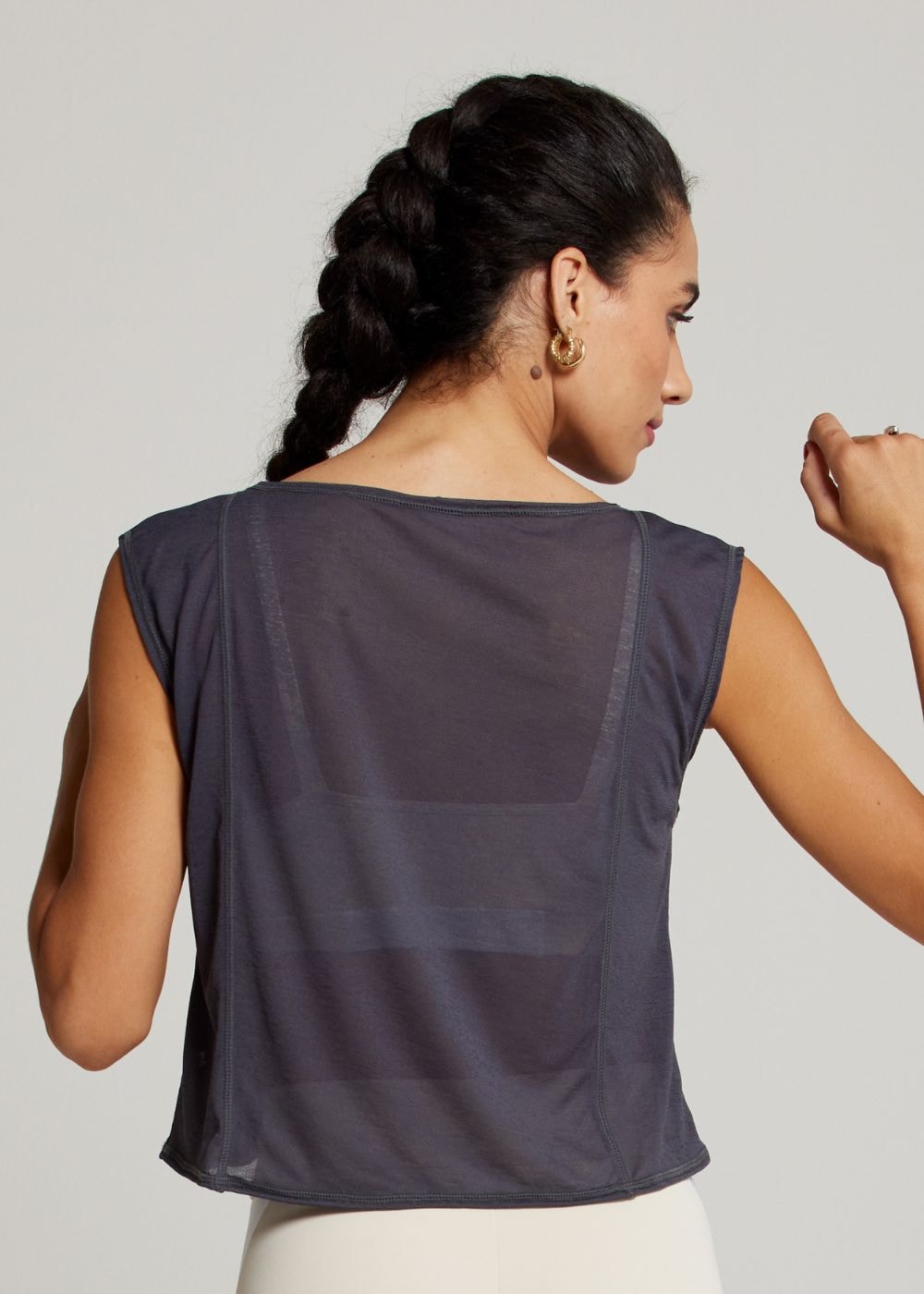 REGATA CROPPED ESPORTIVA DAY GRAFITE