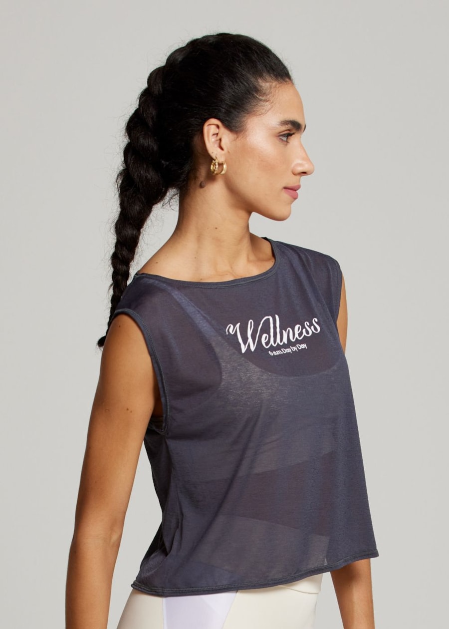 REGATA CROPPED ESPORTIVA DAY GRAFITE