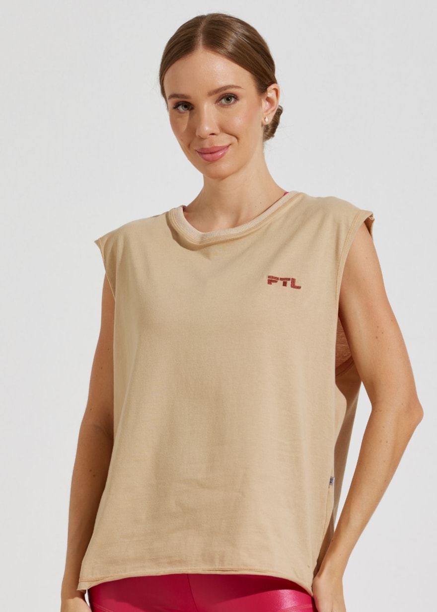 REGATA DE ALGODÃO PETIT BEGE REGATA DE ALGODÃO PETIT BEGE