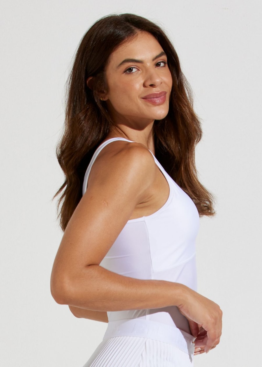 REGATA DE POLIAMIDA DANSE BRANCA COM BOJO REMOVÍVEL