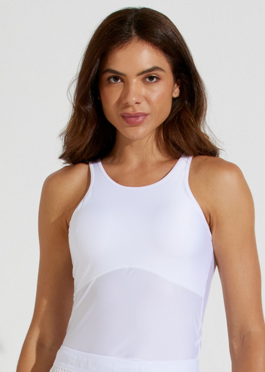 REGATA DE POLIAMIDA DANSE BRANCA COM BOJO REMOVÍVEL